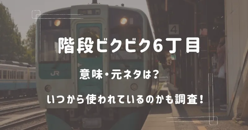 階段ビクビク6丁目の意味・元ネタは？いつから使われているのかも調査！